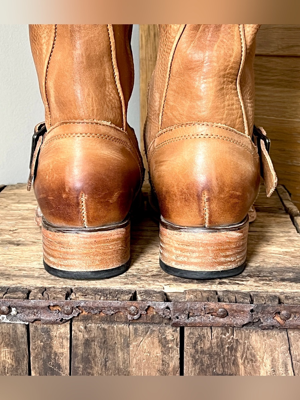 🔴SALE🔴 Freebird by Steven Rip Leather Harness Buckle Mid Calf Motorcycle Boots - Picture 10 of 13